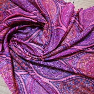 Printed Pink Purple Paisley Pattern Shawl