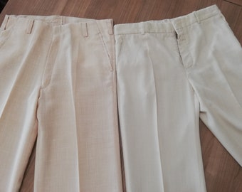 Vintage 80s Mens Linen Summer Trousers 2pcs