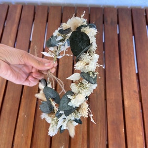 Hair wreath hair crown dried flowers dried flower wreath boho pampas eucalyptus haircrow hair accessories wedding communion JGA