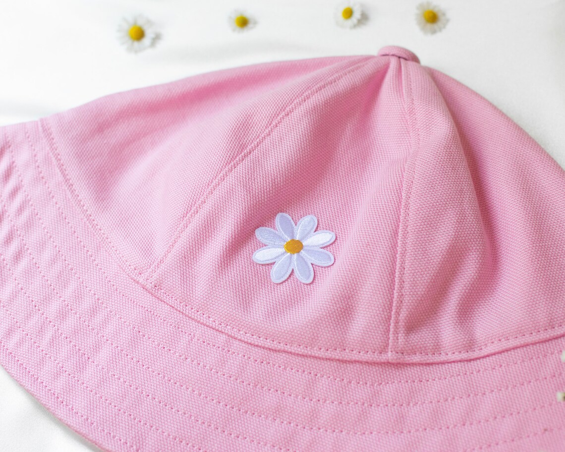 HATTIE. Pink Bucket Hat. 100% Cotton Bucket Hat, Cute Summer Hat, Daisy ...