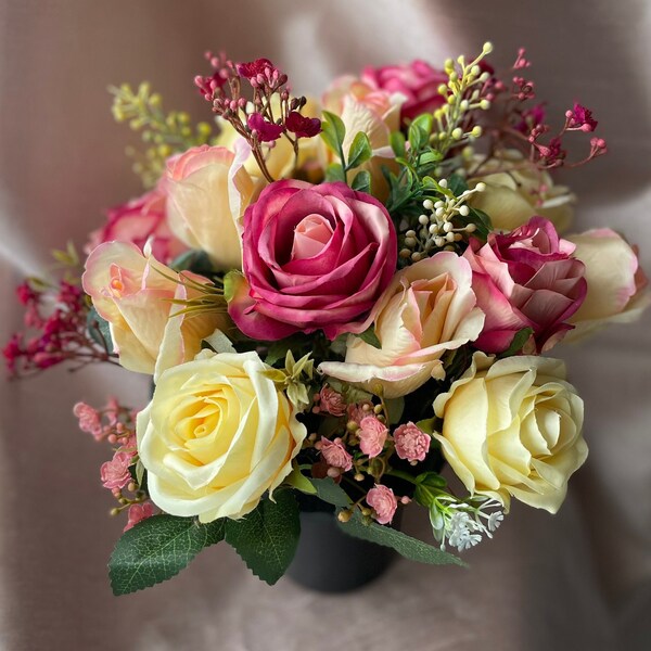 Grave Pots With Artificial Flowers Etsy UK