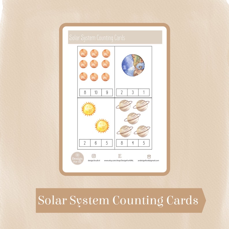 SOLAR SYSTEM Cards Planets Montessori Nomenclature Flash 3 Parts ...