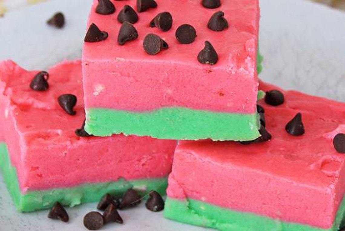 Homemade Watermelon Fudge A delicious summer treat Free Etsy