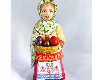 ヴィンテージ磁器製ロシア人形、19インチ民族ロシア人形、コレクター