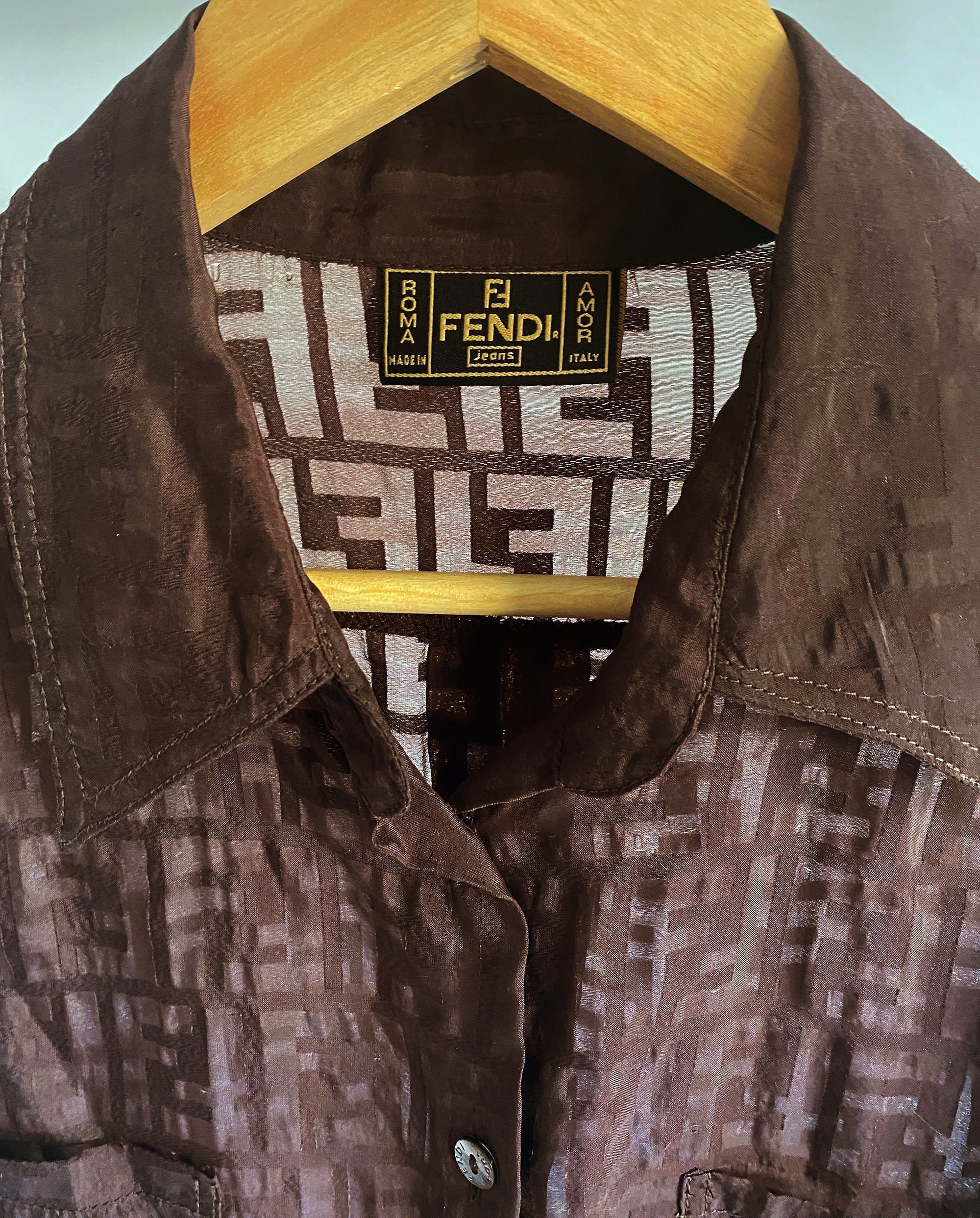 Sheer top fendi shirt