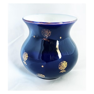 Vintage Lomonosov vase, Cobalt Blue and sunflowers