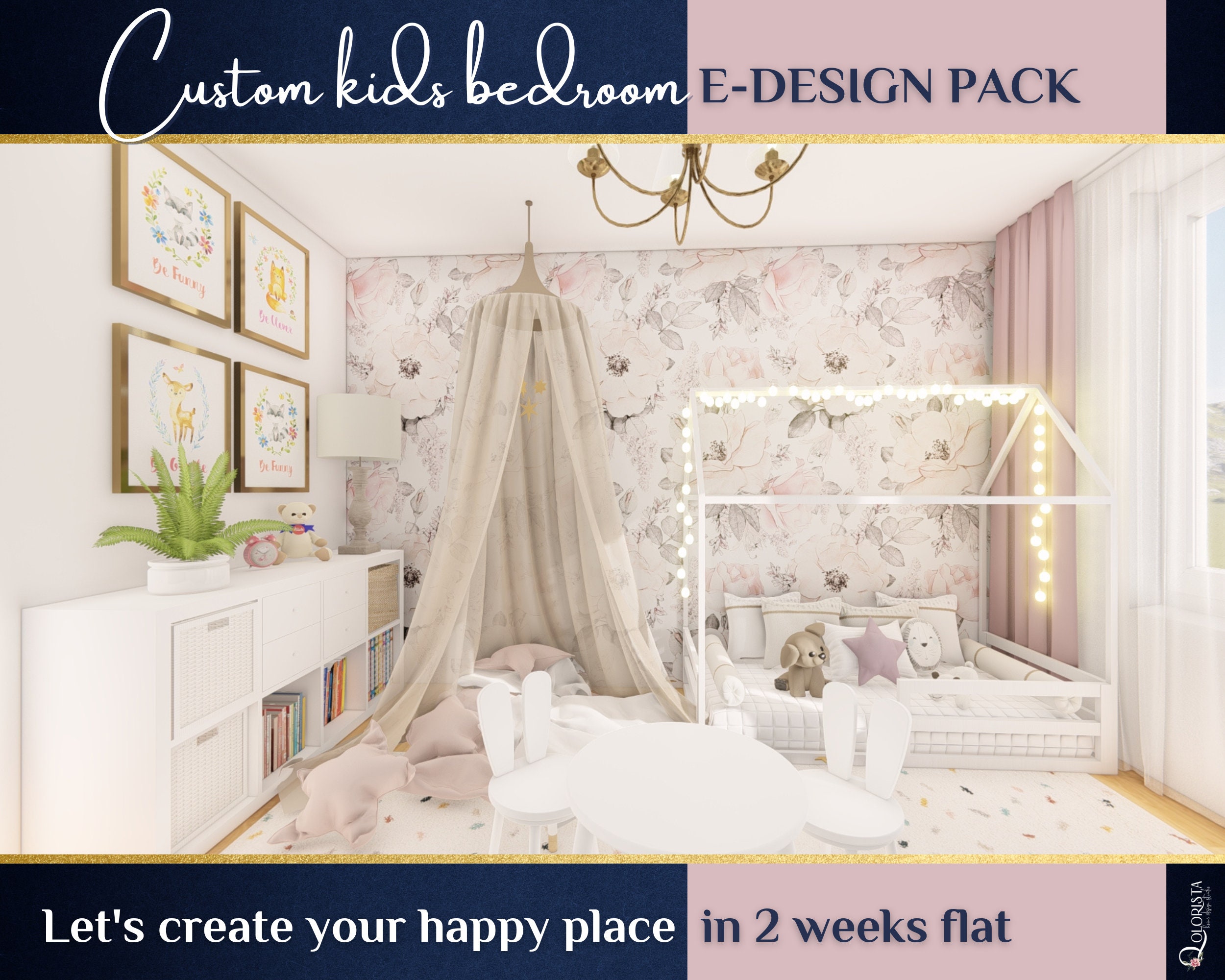 Custom Kids Bedroom Design, Online Interior Design, Virtual Interior ...