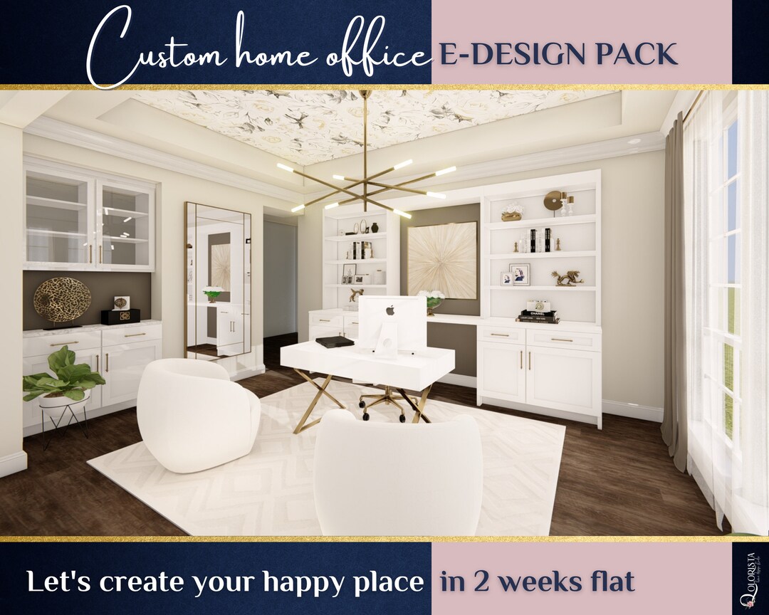 Custom Home Office Edesign, Online Interior Design, Virtual Interior ...