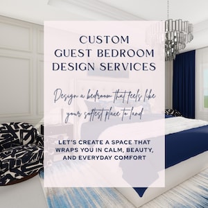 Custom Guest Bedroom E-Design: Online Interior Design with 3D Rendering and Shopping List