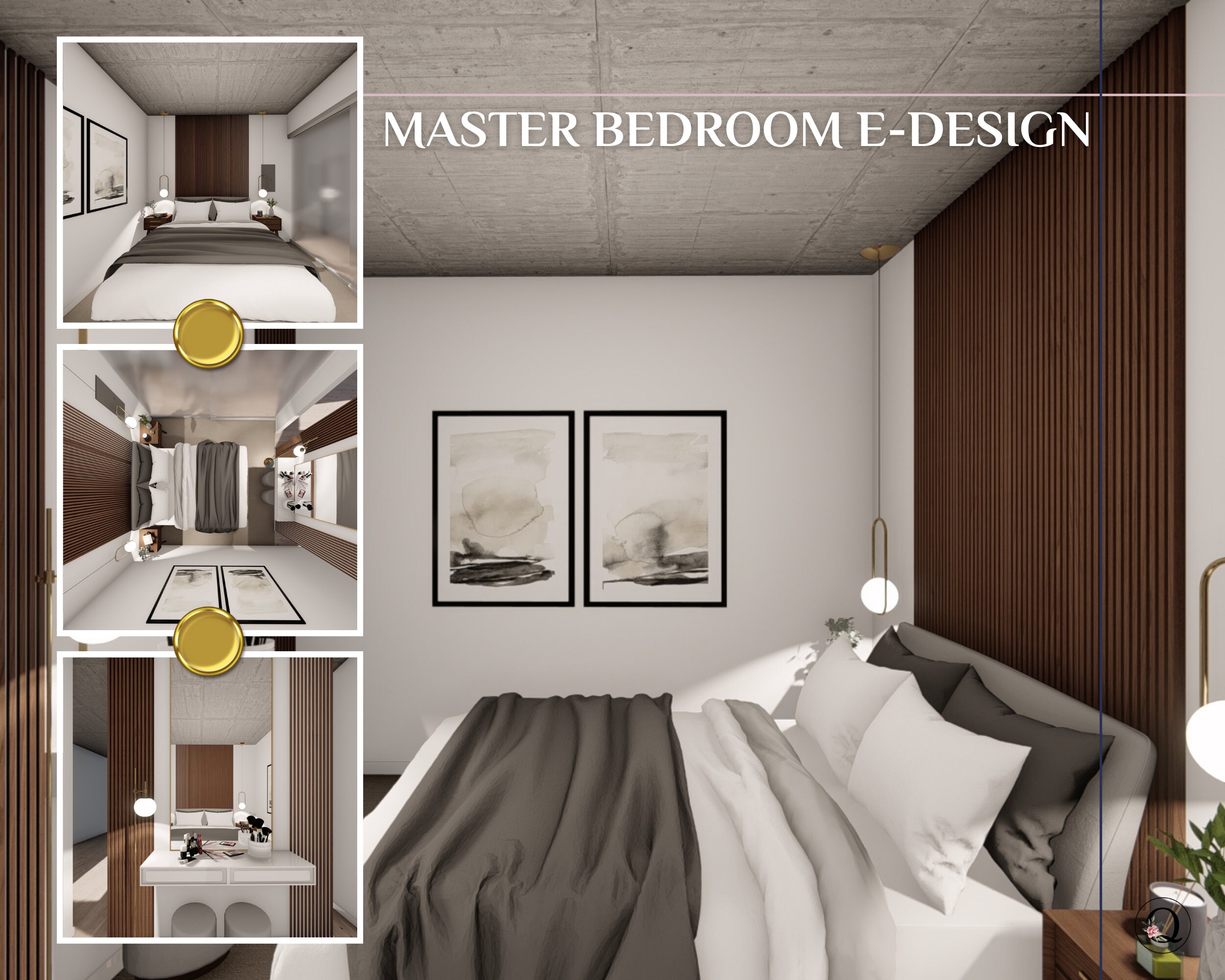 Custom Master Bedroom Design, Online Interior Design, Virtual Interior