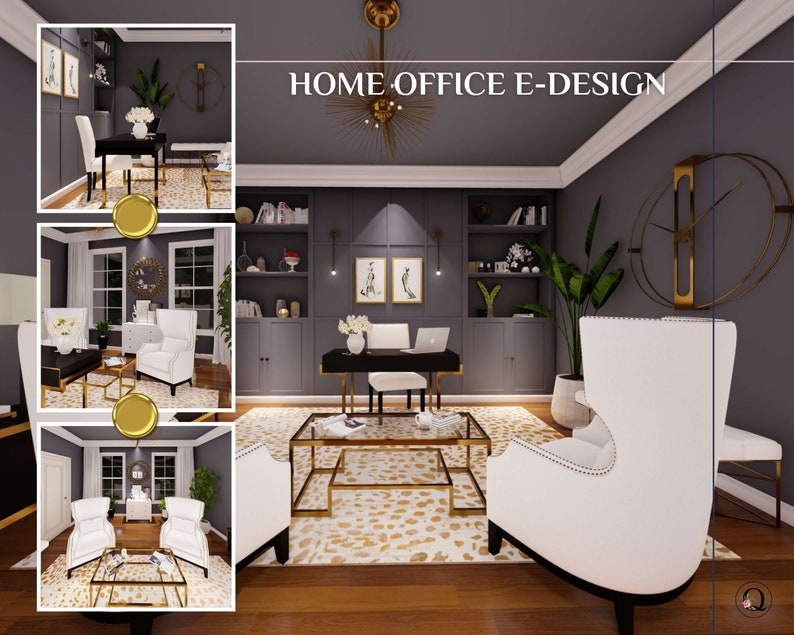 Interior design services online for office ideas. Custom virtual office interior design services with 3D renderings.