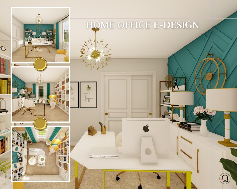 Interior design services online for office ideas. Custom virtual office interior design services with 3D renderings.