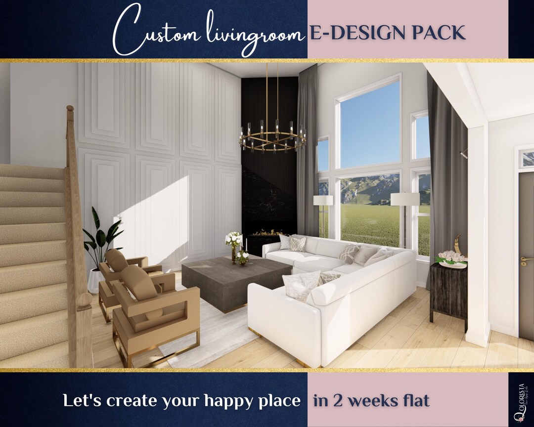 Visual Reference: Custom Contemporary Livingroom Design Online Interior Design Virtual