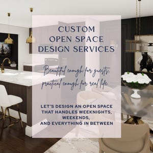 Modern Open Floor Plan Design | Living, Dining & Kitchen Layout, 3D Interior Design + Shopping List