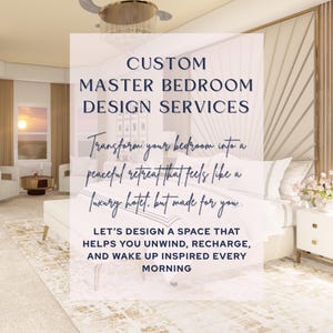 Custom Master Bedroom E-Design: Online Interior Design with 3D Rendering and Shopping List