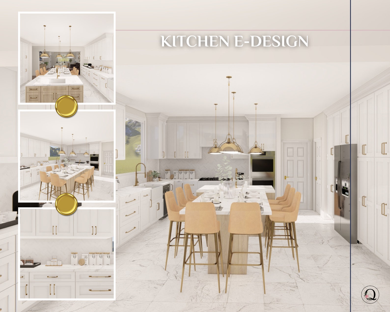 Custom Kitchen Design, Online Interior Design, Virtual Interior Design, Kitchen Design, 3D ...