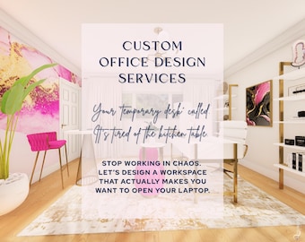 Custom Home Office eDesign: Online Interior Design with 3D Renderings and Shopping List