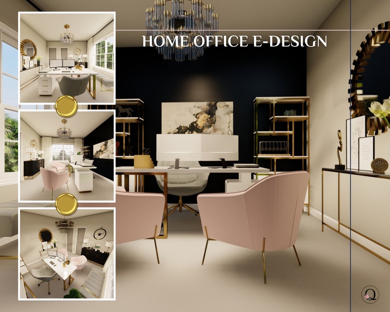 Interior design services online for office ideas. Custom virtual office interior design services with 3D renderings.