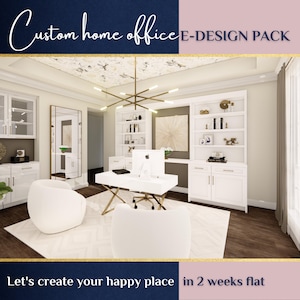 Custom Home Office eDesign: 3D Renderings & Room Layout