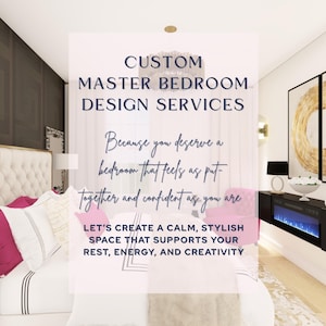 Custom Master Bedroom E-Design: Online Interior Design with 3D Renderings and Shopping List