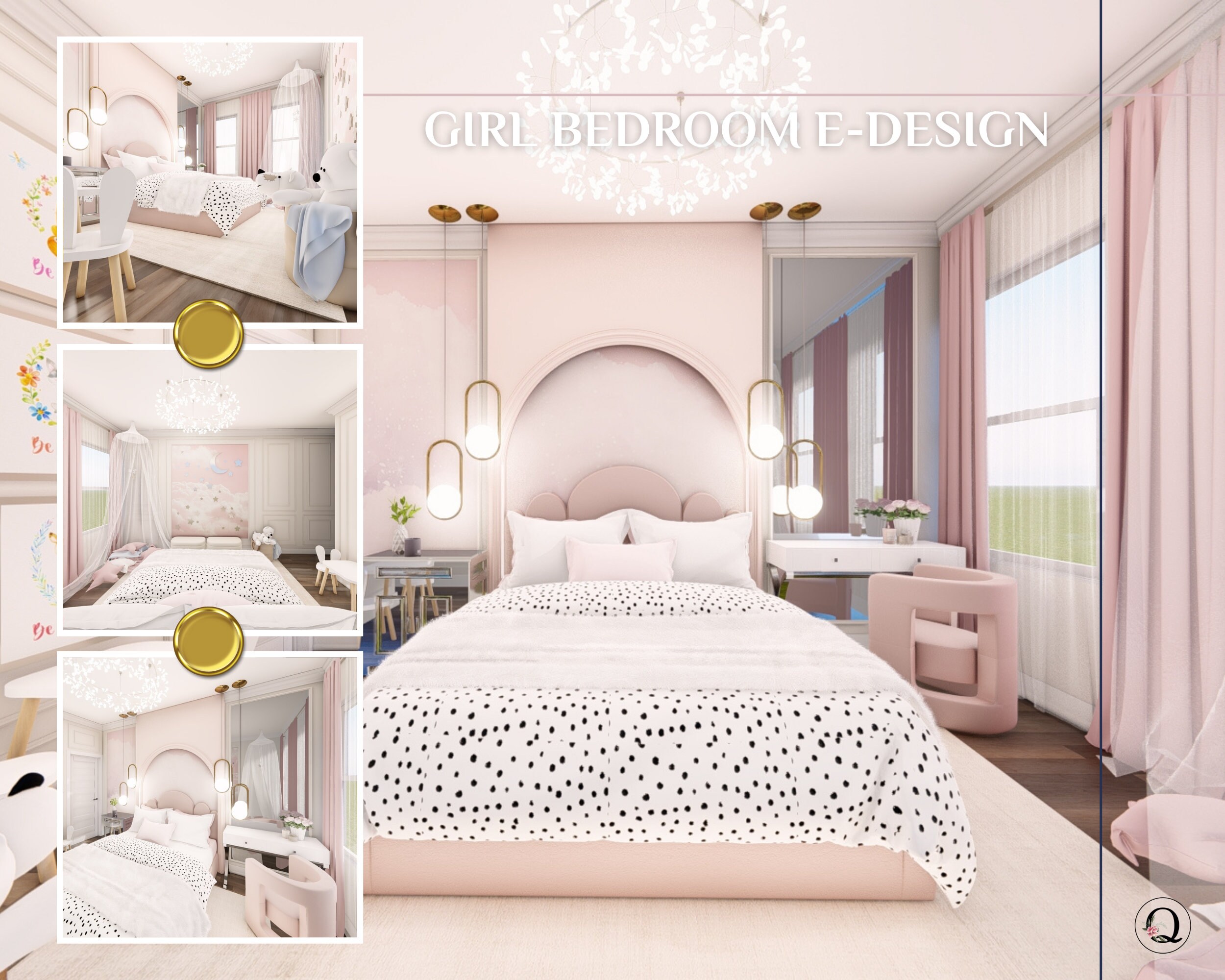 Custom Kids Bedroom Design, Online Interior Design, Virtual Interior ...