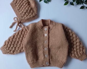 Baby & Toddler Bubble Cardigan and Bonnet