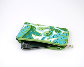 Fabric Phone Case, Zipper Phone Pouch, Horizontal Phone Case, iPhone 15 Pro Case, iPhone Sleeve, Zippered Smartphone Pouch, Cell Phone Purse