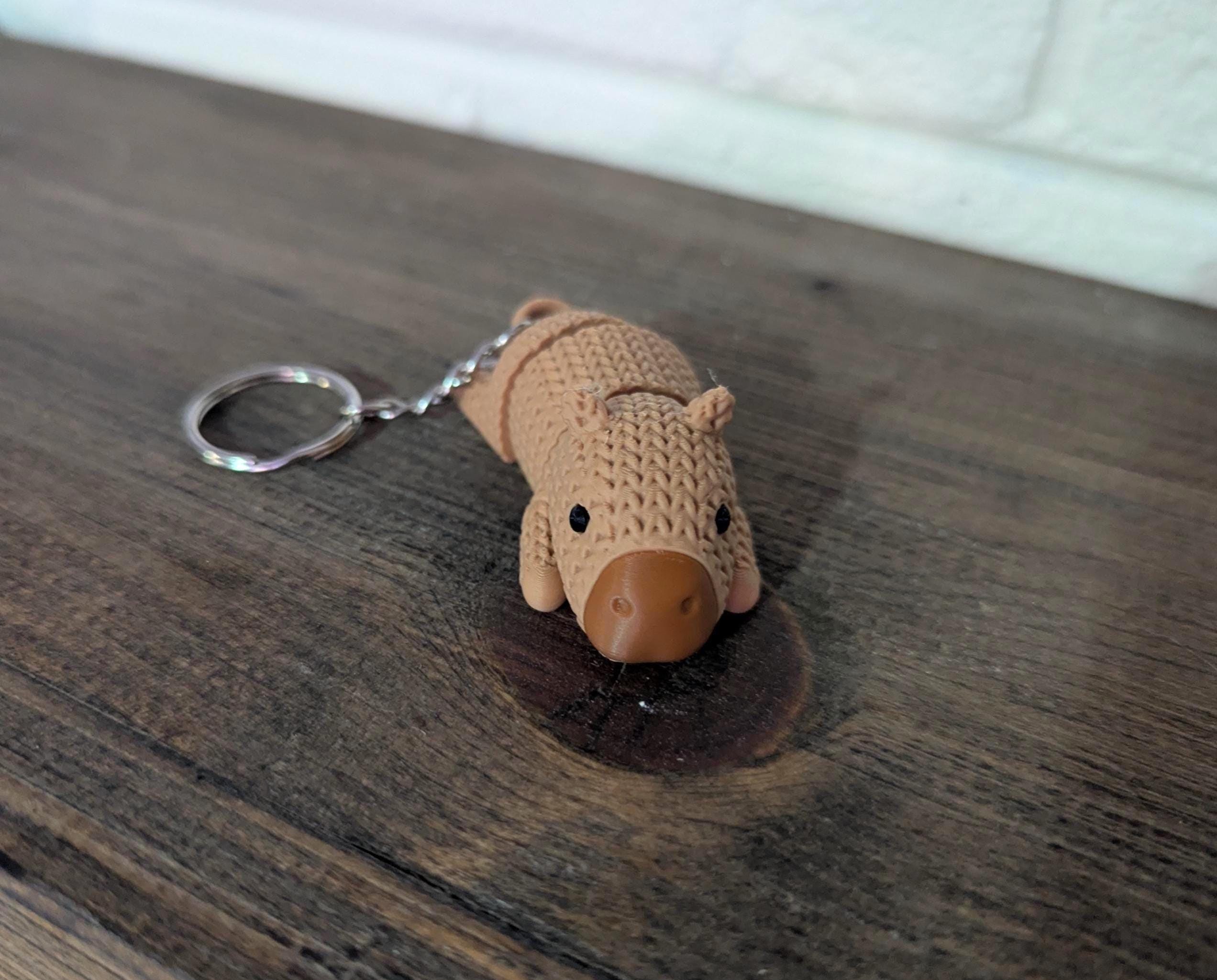 Portachiavi articolato a forma di animale lavorato a maglia: portachiavi Fidget - Capibara, Gatto, Cane, Elefante - Italia