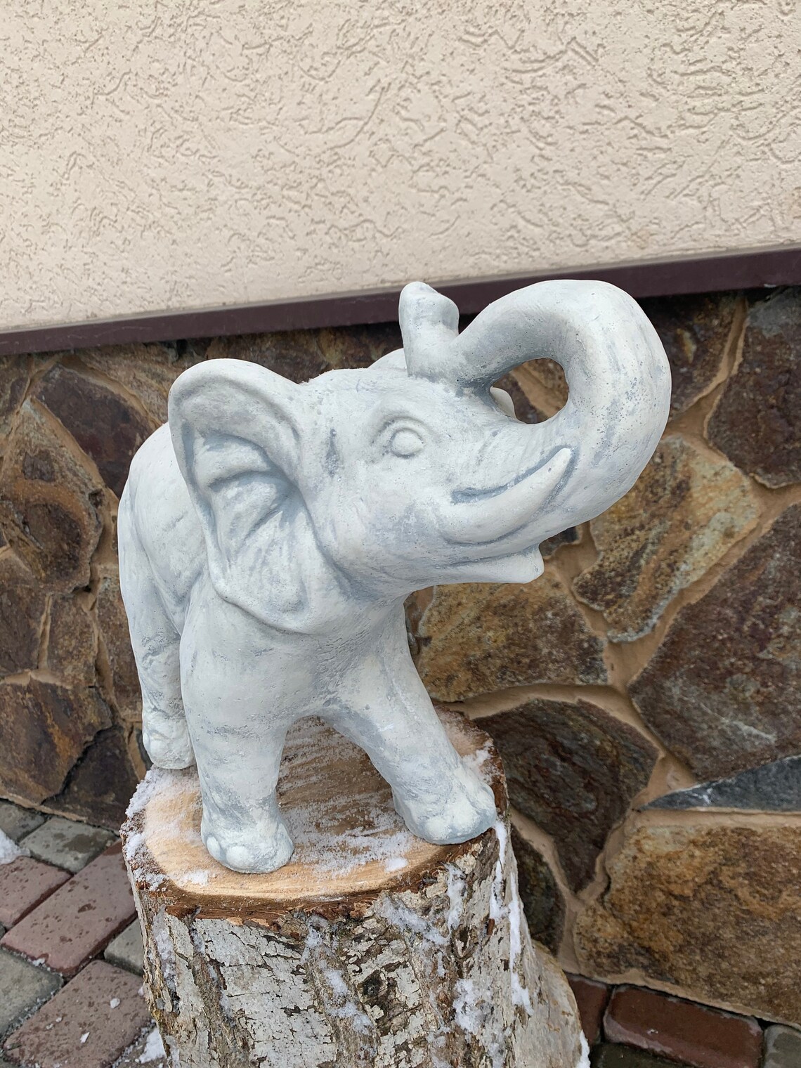 Concrete Statue Elephant Decor Cement ElephantElephant Etsy