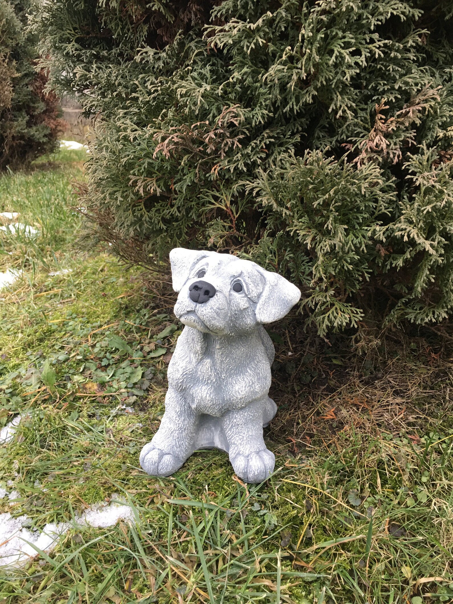 Dog Garden Statuedog Memorial Figurine Small Concrete Statue Etsy