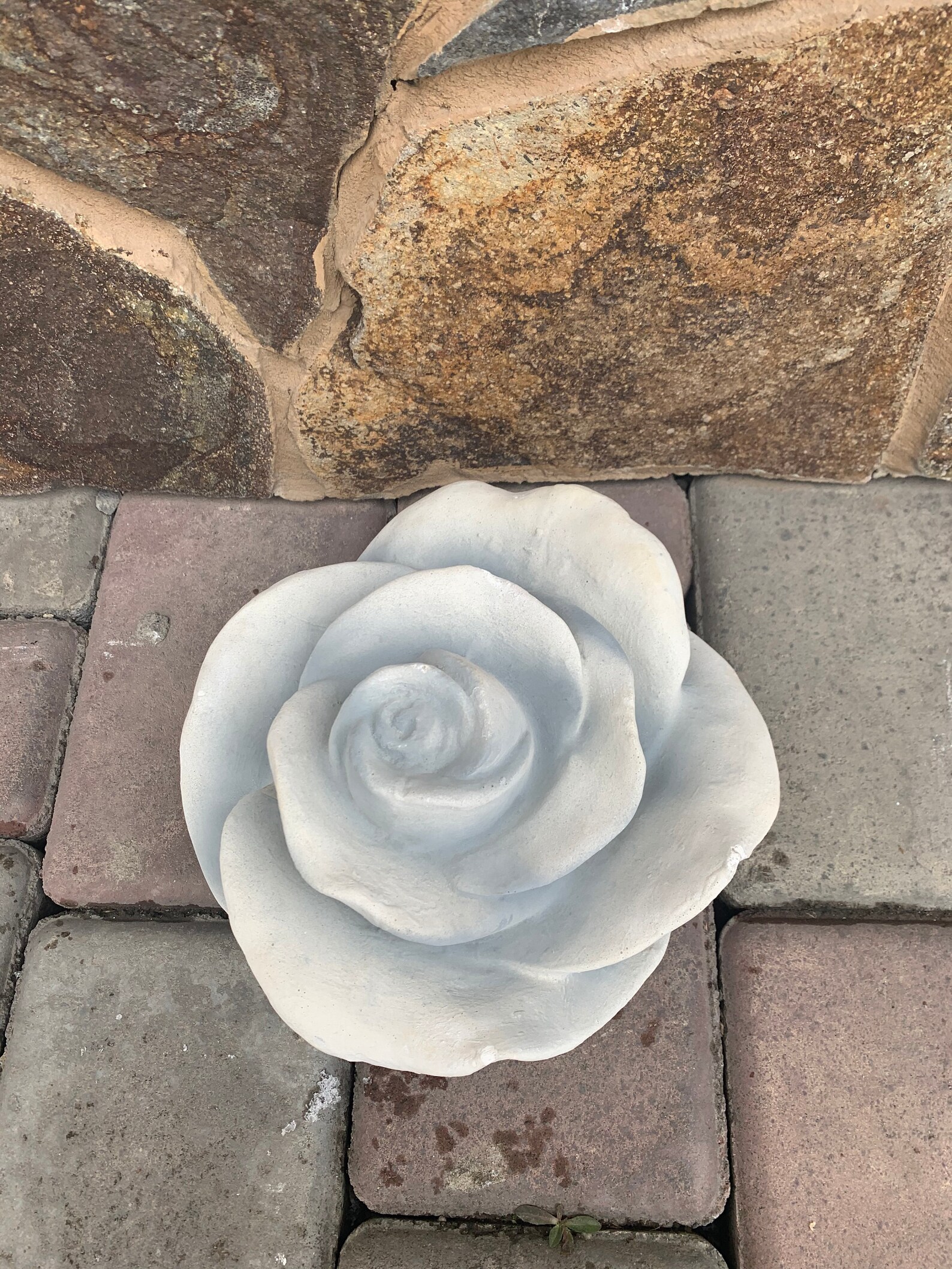 Rose flower Concrete Rose Flower BudFlower Gift Stone Etsy