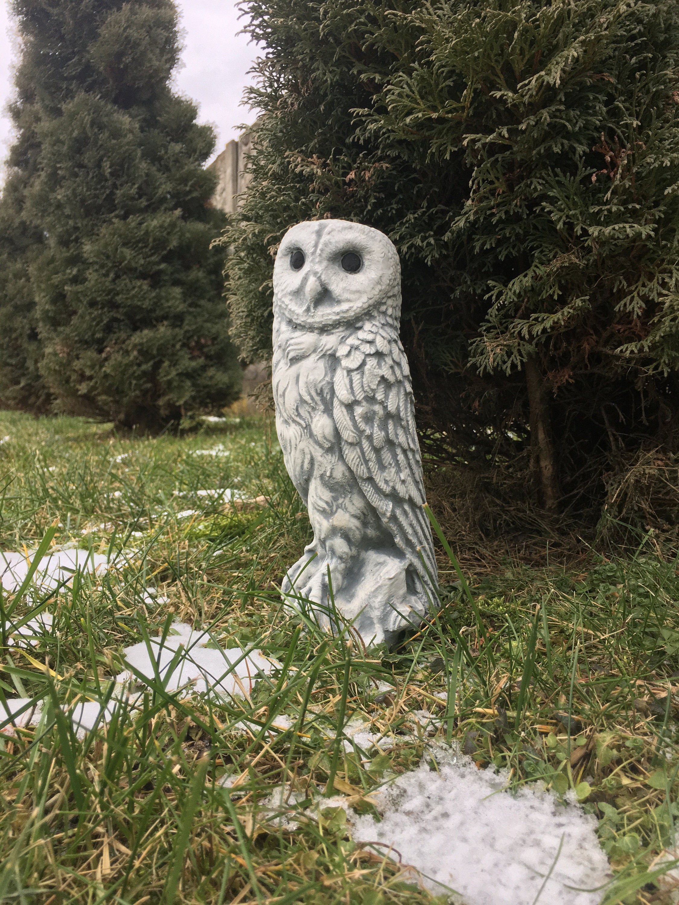 Concrete Owl Owl Figure Cement Owl Owl DecorStatue in the Etsy