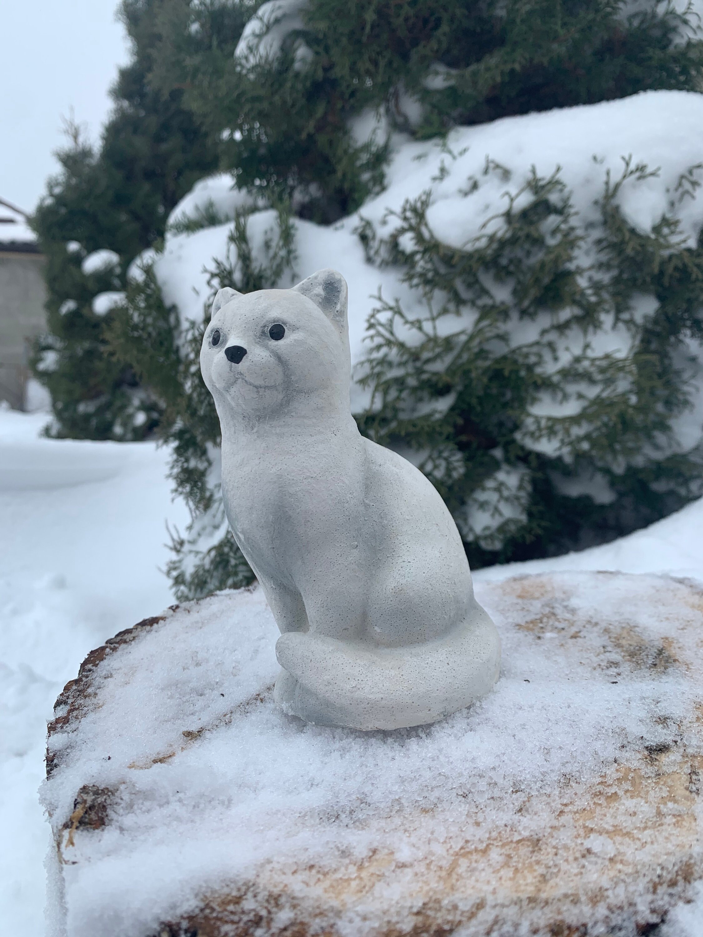 Concrete Cat StatueOutdoor SculptureCat Stone Etsy