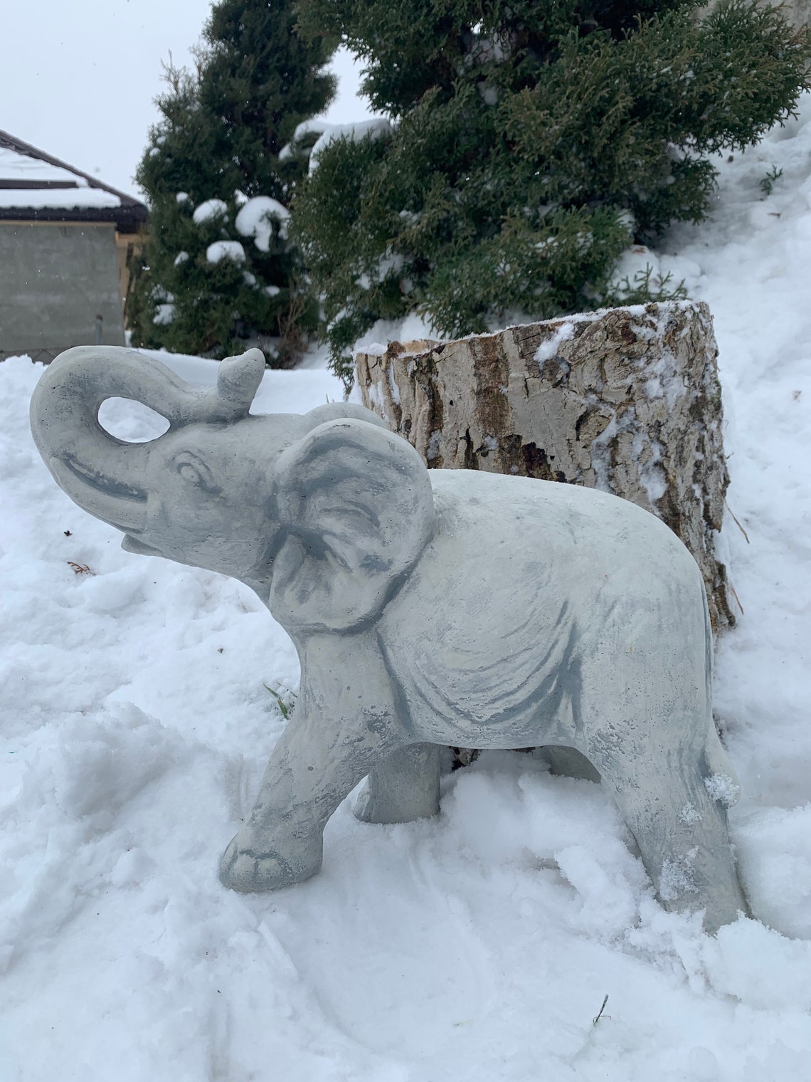 Concrete Statue Elephant Decor Cement ElephantElephant Etsy