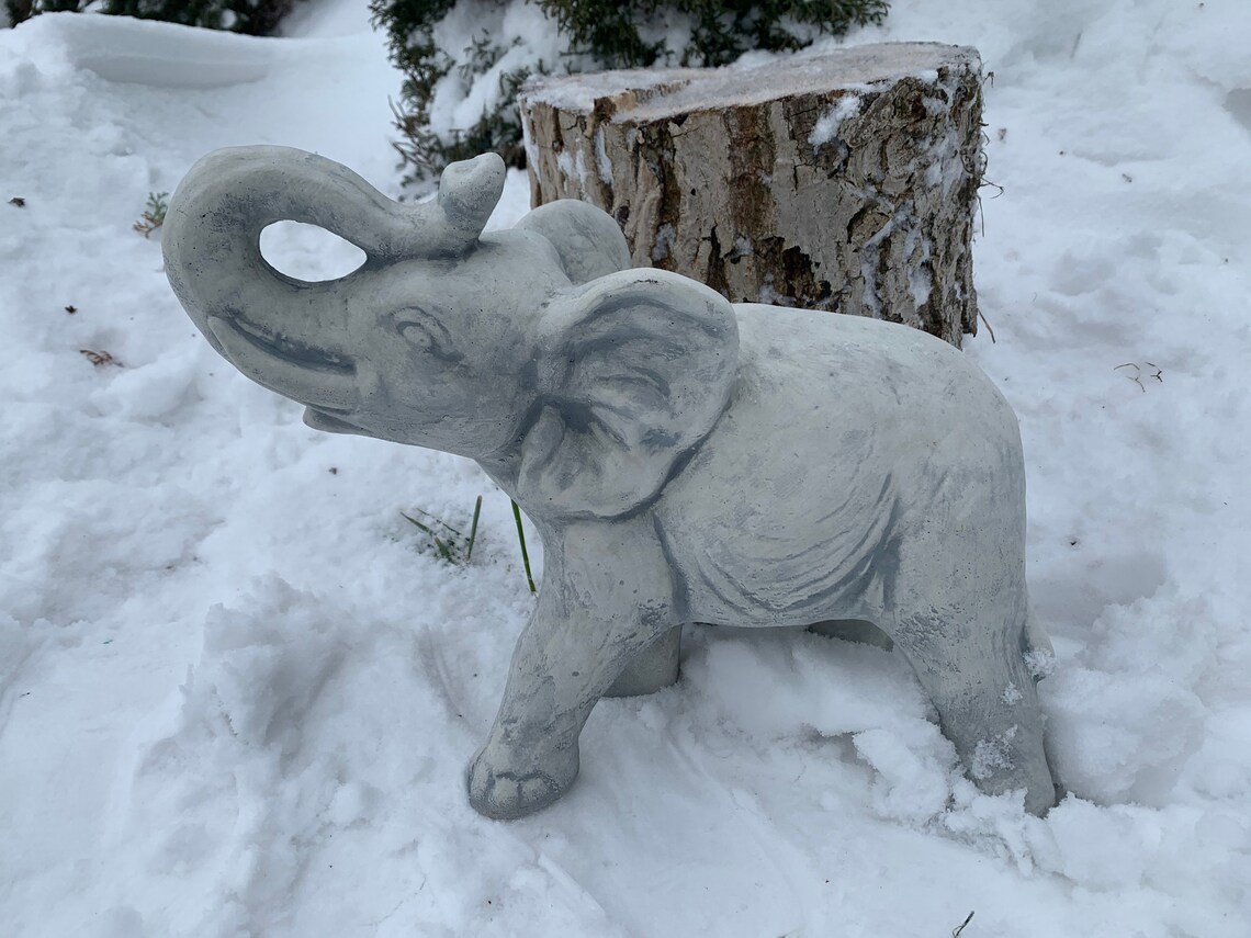 Concrete Statue Elephant Decor Cement ElephantElephant Etsy