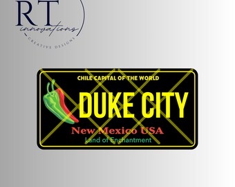 DIGITAAL BESTAND** "NM Duke City-nummerplaat Svg" png, jpg, svg