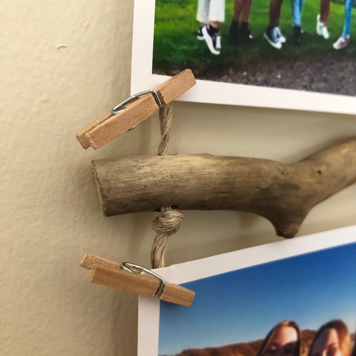 Driftwood Photo Hanger 13x40cm Comes With 6 Pegs Does Etsy
