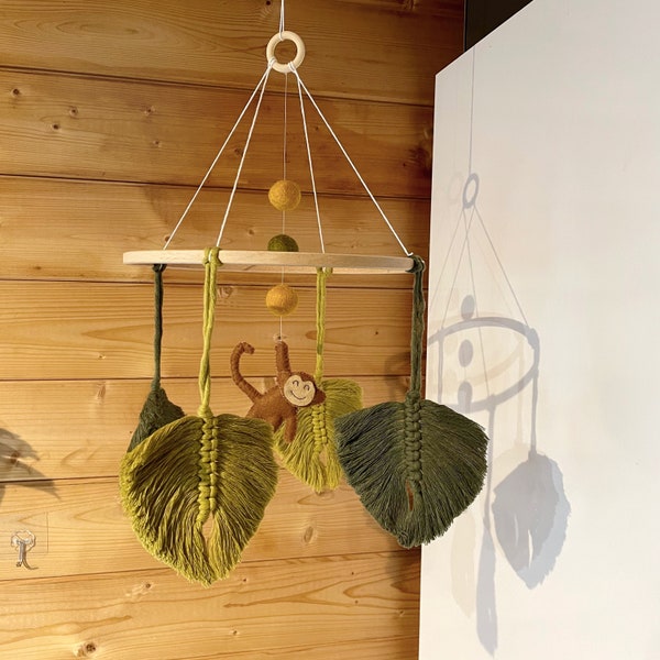 Jungle monkey nursery mobile