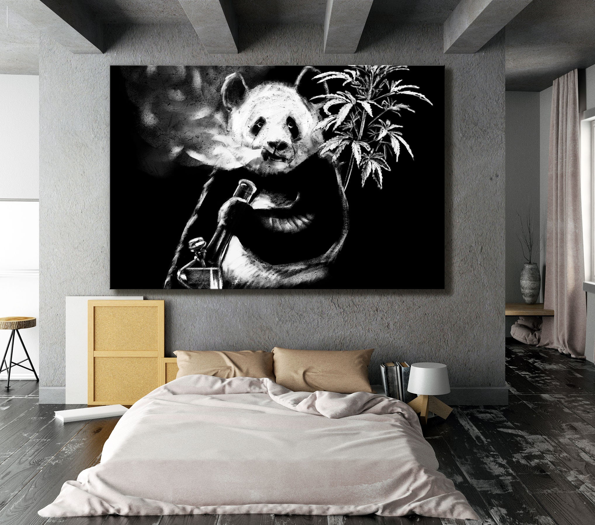 PANDA WALL ART Large Wall Art Home Decor Home Art Etsy