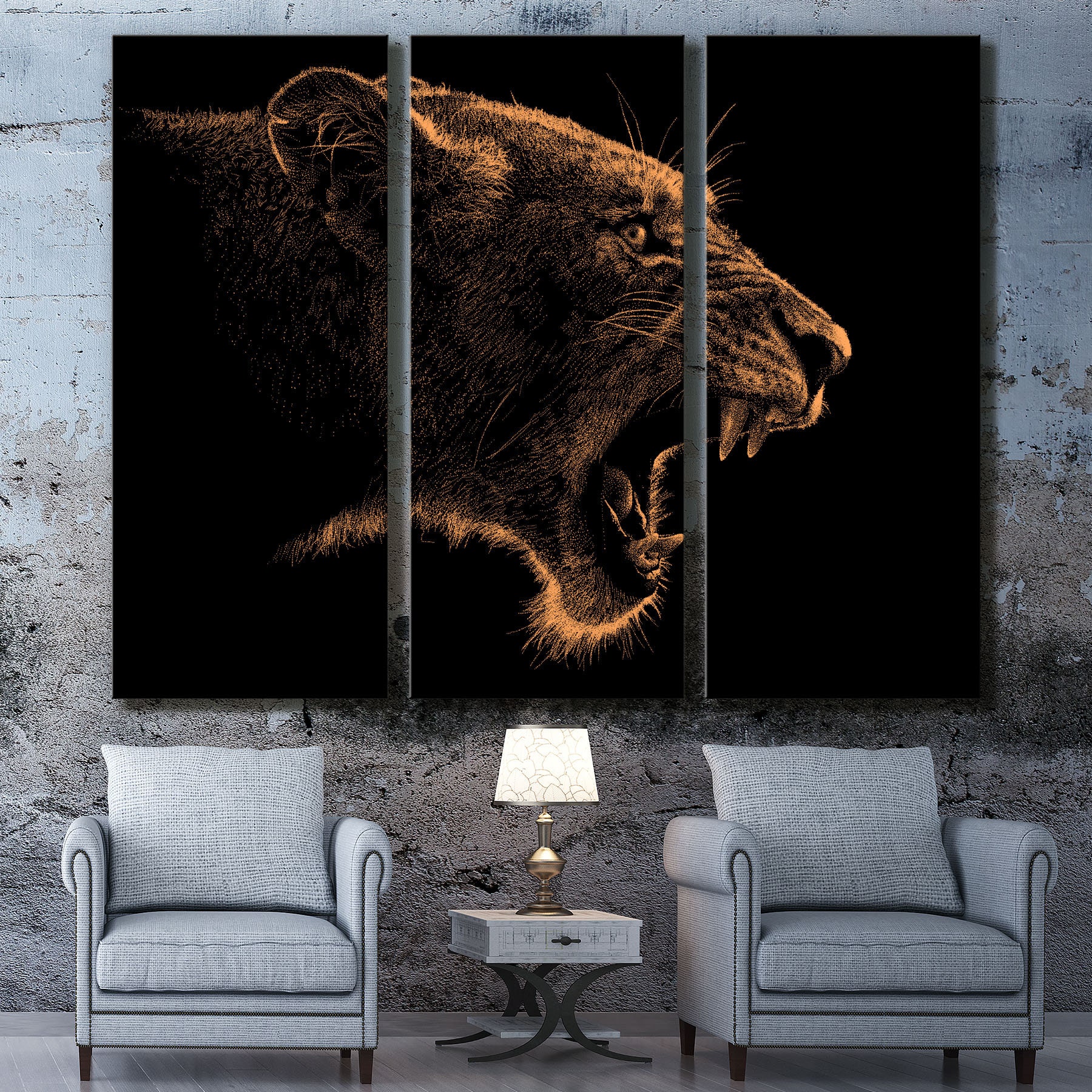 WILD ANIMAL PRINT Large Wall Art Home Decor Modern Etsy