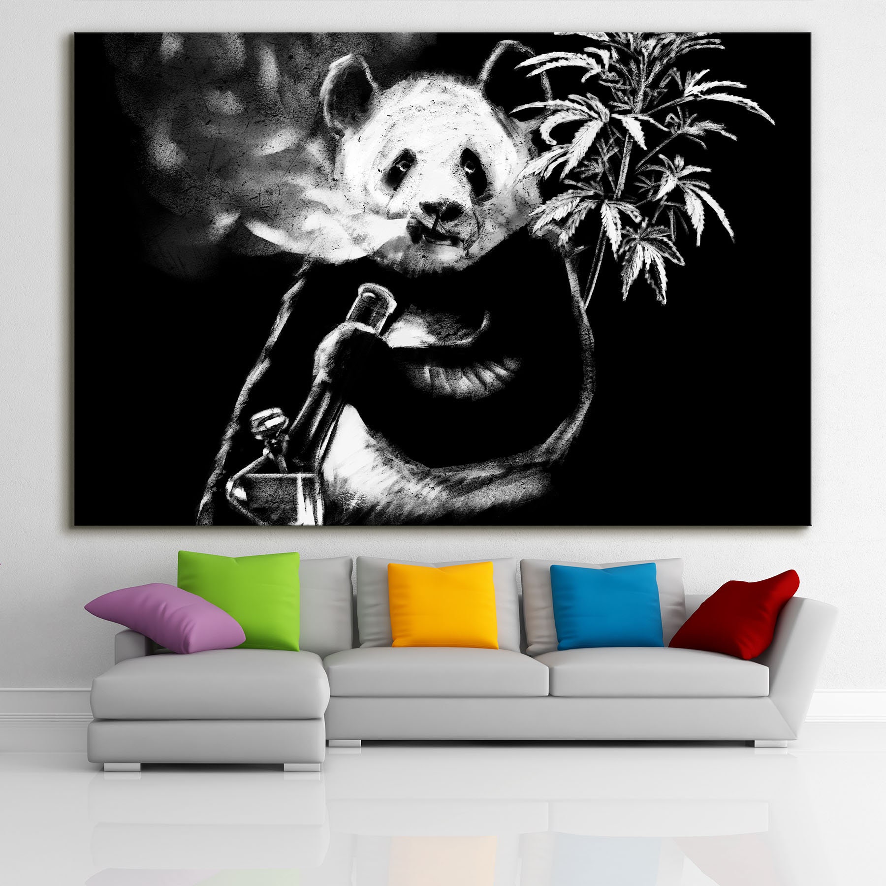 PANDA WALL ART Large Wall Art Home Decor Home Art Etsy