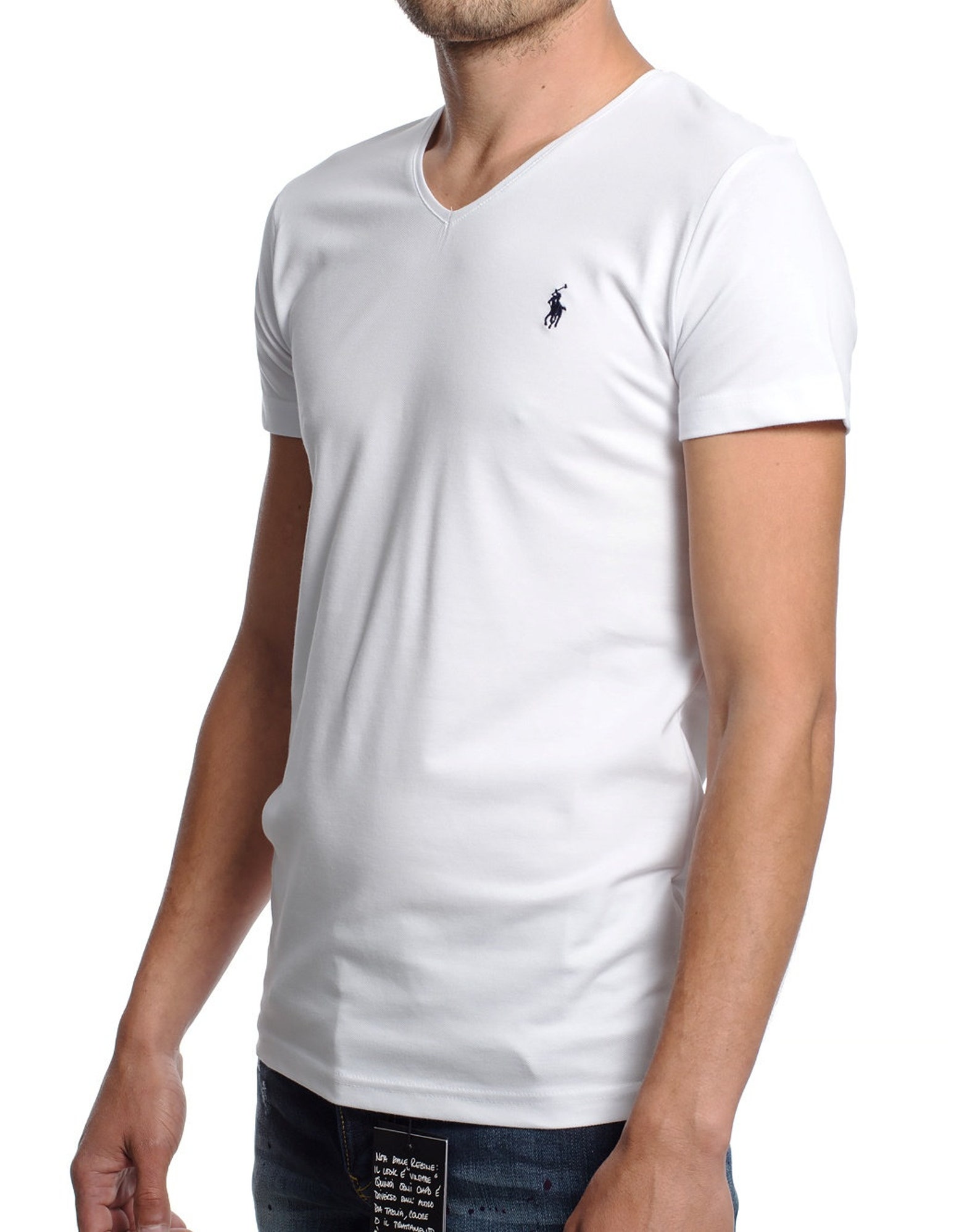 Ralph Lauren Herren VAusschnitt Tshirt Kurzarm Weiß Farbe Etsy