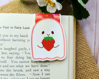 Strawberry Ghost Magnetic Bookmark