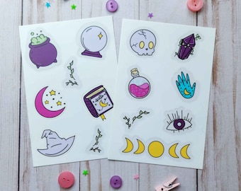 Pastel Witchy Sticker Sheets, Witchy Stickers, Witch Stickers