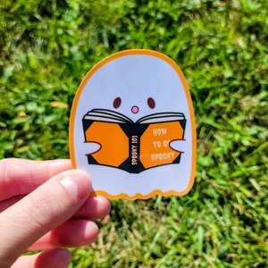 Reading Ghost Sticker | Ghost Sticker | Halloween Sticker | Fall Sticker | Fall Aesthetic | Spooky Sticker | Cute Sticker