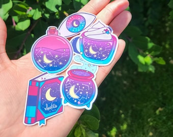 Celestial Witchy Sticker Pack, Witchy Stickers, Witch Stickers