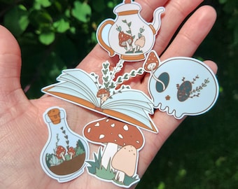 Cottagecore Witchy Sticker Pack, Cottagecore Stickers, Witchy Stickers, Mushroom Stickers