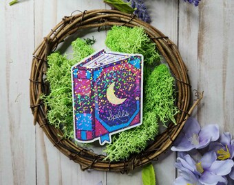 Holo Celestial Spellbook Sticker | Holo Sticker | Holo Laptop Sticker | Witch Sticker | Witchy Sticker