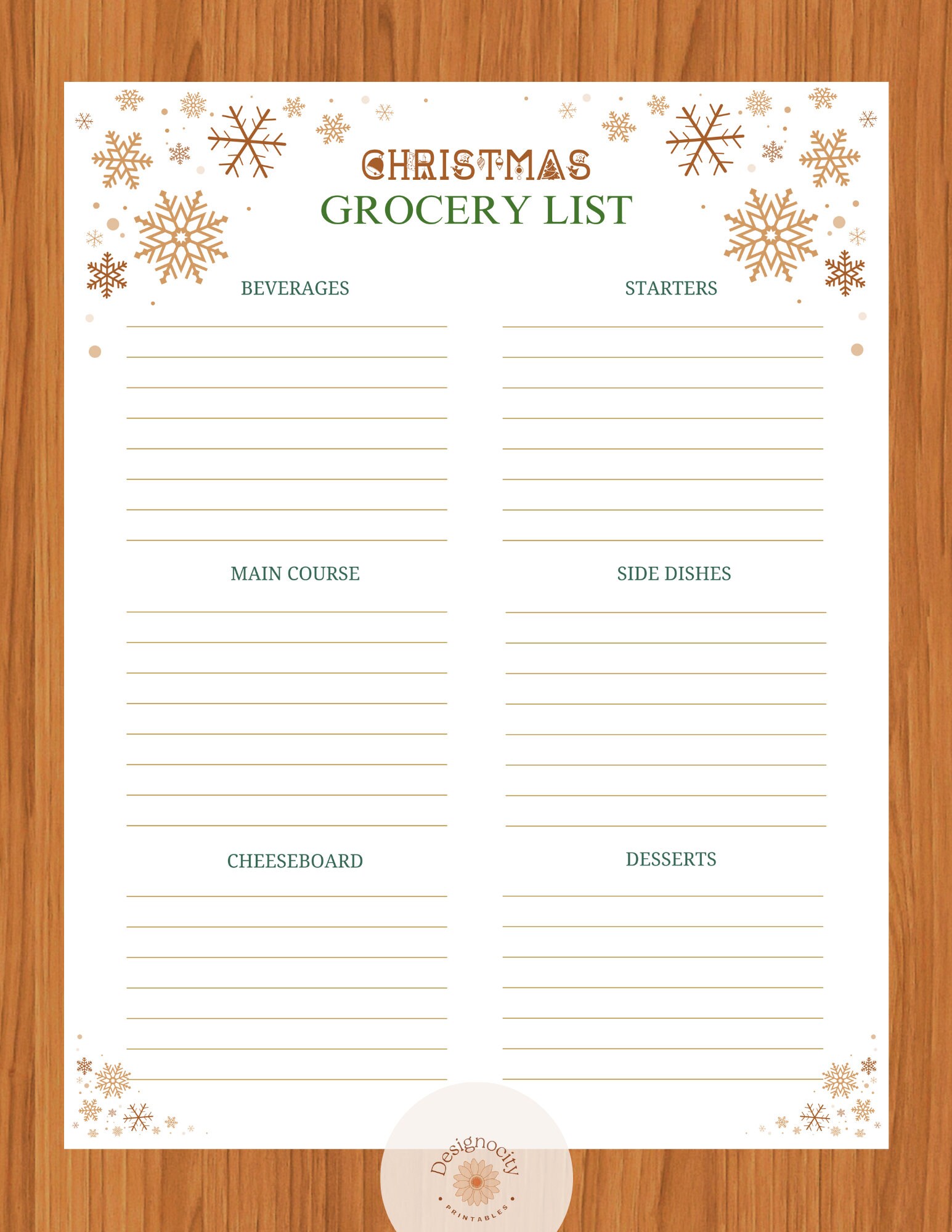 Printable Christmas Dinner Planner &amp; Grocery List | Editable Holiday Meal Organizer - Etsy