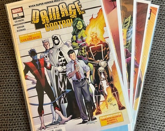 Control de daños #1-5 *Serie limitada (Muy buena/Casi perfecta; Héroes y villanos; Noche de luna; She Hulk; Marvel Comics; 2022)